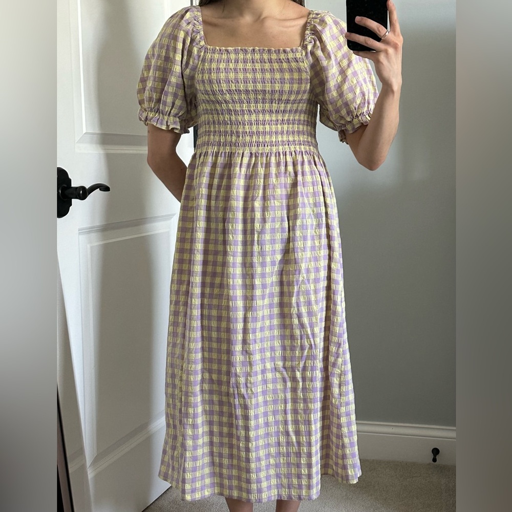 Kling Purple and Yellow Gingham Dress